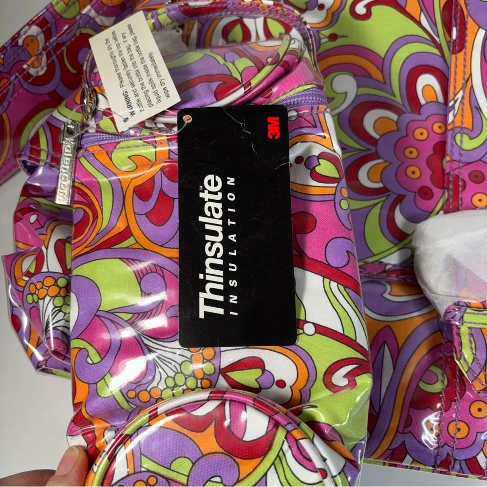 Kalencom Laminated Buckle Messenger Diaper Bag And‎ Bottle Carrier Paisley Pink